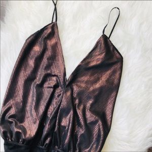 Zara Collection Metallic Bronze Bodysuit Size M/L